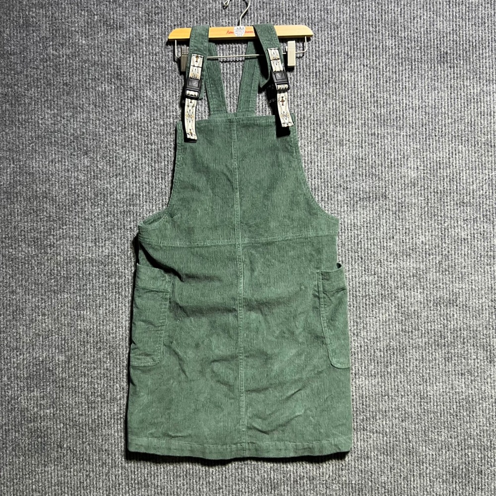Kavu Green Corduroy Pinafore Mini Dress